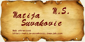 Matija Šuvaković vizit kartica